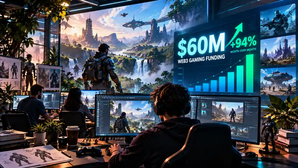 Web3 gaming development and investment concept representing $60 million in July funding